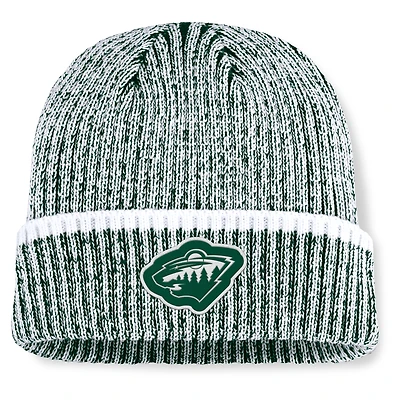 Men's Fanatics Green/White Minnesota Wild Fundamental Haze Cuffed Knit Hat