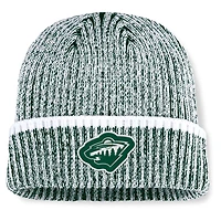 Men's Fanatics Green/White Minnesota Wild Fundamental Haze Cuffed Knit Hat