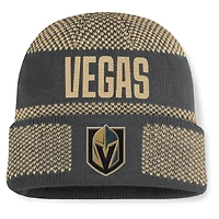 Men's Fanatics Charcoal/Gold Vegas Golden Knights Fundamentals Shelter Cuffed Knit Hat