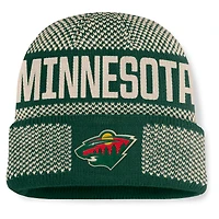 Men's Fanatics Green/Cream Minnesota Wild Fundamentals Shelter Cuffed Knit Hat