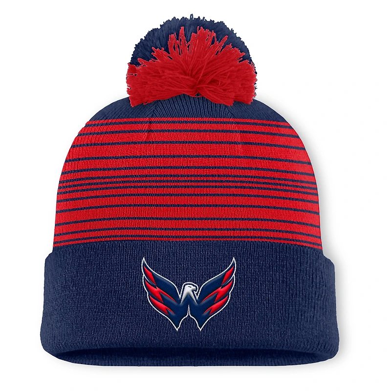 Men's Fanatics  Navy Washington Capitals Fundamental Spirit Cuffed Pom Knit Hat
