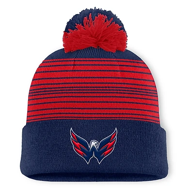 Men's Fanatics  Navy Washington Capitals Fundamental Spirit Cuffed Pom Knit Hat