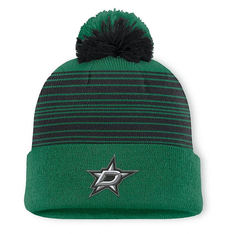 Men's Fanatics  Kelly Green Dallas Stars Fundamental Spirit Cuffed Pom Knit Hat