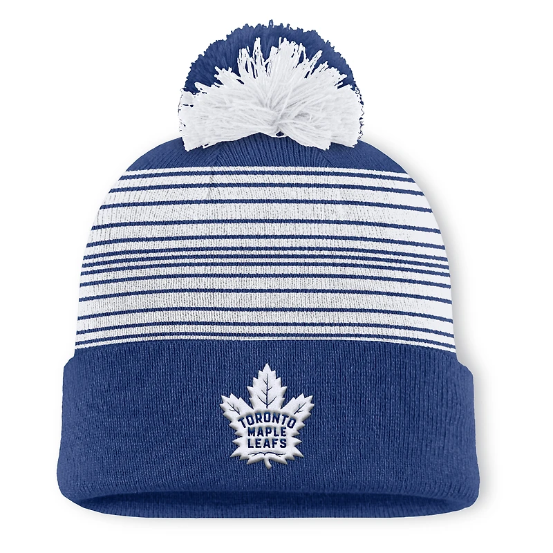 Men's Fanatics  Blue Toronto Maple Leafs Fundamental Spirit Cuffed Pom Knit Hat