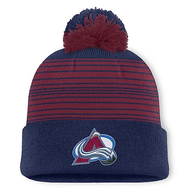 Men's Fanatics  Navy Colorado Avalanche Fundamental Spirit Cuffed Pom Knit Hat
