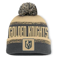 Men's Fanatics Charcoal/Gold Vegas Golden Knights Fundamentals Thrive Cuffed Knit Hat with Pom