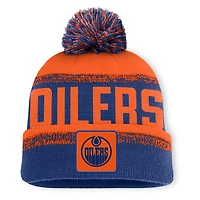 Men's Fanatics Royal/Orange Edmonton Oilers Fundamentals Thrive Cuffed Knit Hat with Pom