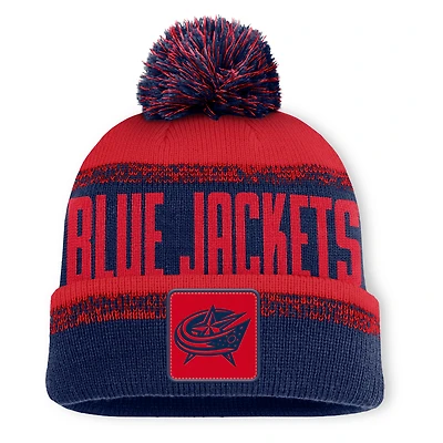 Men's Fanatics Navy/Red Columbus Blue Jackets Fundamentals Thrive Cuffed Knit Hat with Pom