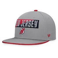 Men's Fanatics Gray New Jersey Devils Fundamentals Duo Split Logo Snapback Hat
