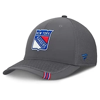 Men's Fanatics Gray New York Rangers Clincher Team Stripes Flex Hat