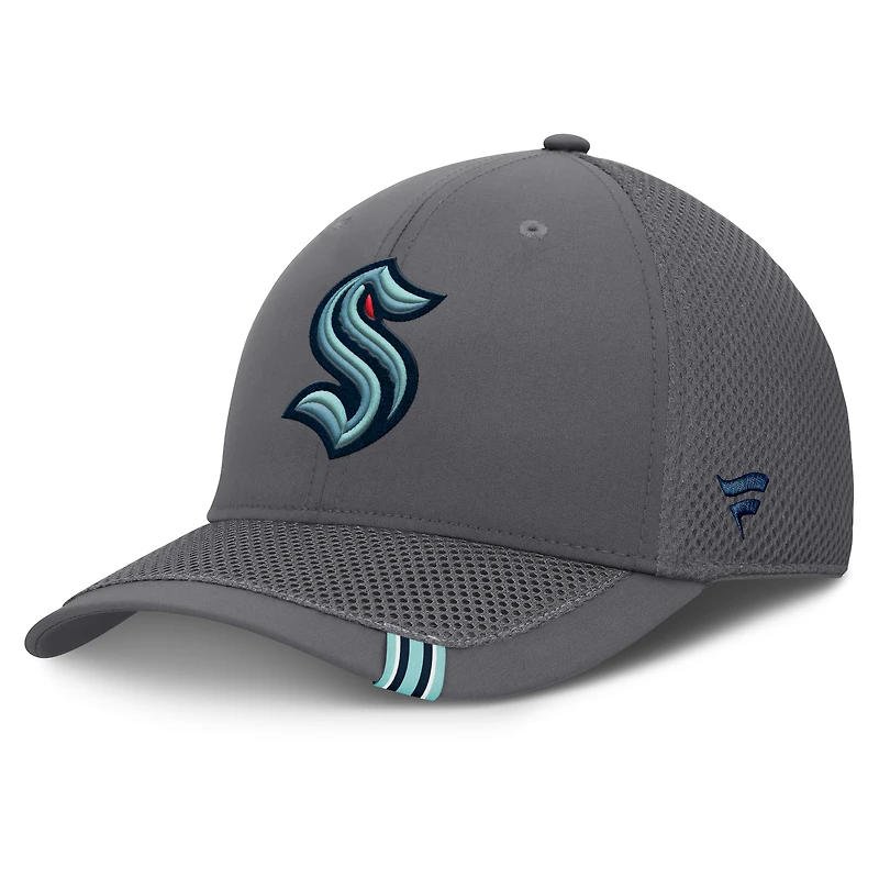 Men's Fanatics Gray Seattle Kraken Clincher Team Stripes Flex Hat