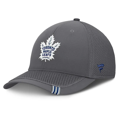Men's Fanatics Gray Toronto Maple Leafs Clincher Team Stripes Flex Hat