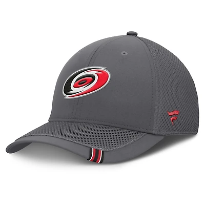 Men's Fanatics Gray Carolina Hurricanes Clincher Team Stripes Flex Hat