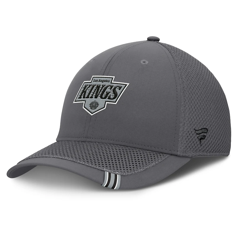 Men's Fanatics Gray Los Angeles Kings Clincher Team Stripes Flex Hat