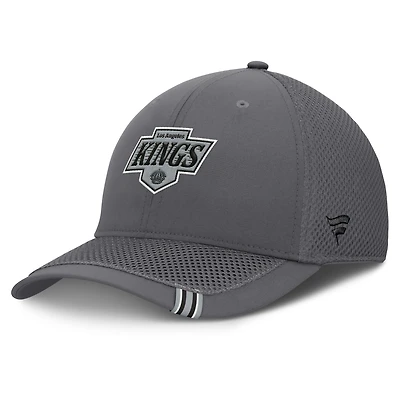 Men's Fanatics Gray Los Angeles Kings Clincher Team Stripes Flex Hat