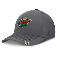 Men's Fanatics Gray Minnesota Wild Clincher Team Stripes Flex Hat