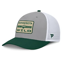 Men's Fanatics Gray/Green Minnesota Wild Fundamental Adapt Trucker Adjustable Hat