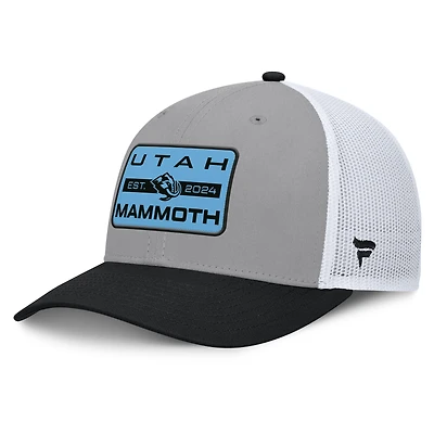 Men's Fanatics Gray/Black Utah Mammoth Fundamental Adapt Trucker Adjustable Hat