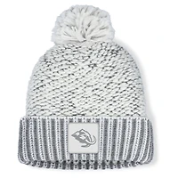 Women's Fanatics White/Gray Utah Mammoth Fundamental Mist Cuffed Knit Hat with Pom