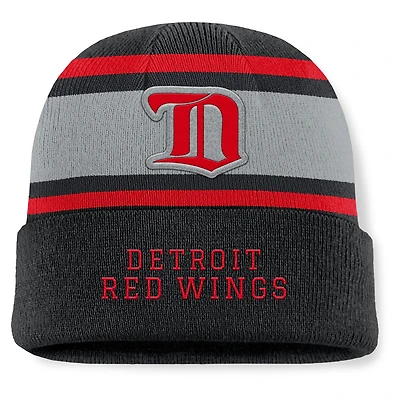 Men's Fanatics Black Detroit Red Wings Heritage Varsity Cuffed Knit Hat