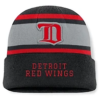 Men's Fanatics Black Detroit Red Wings Heritage Varsity Cuffed Knit Hat