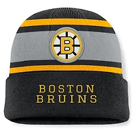Men's Fanatics Black Boston Bruins Heritage Varsity Cuffed Knit Hat