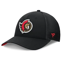 Men's Fanatics Black Ottawa Senators Authentic Pro Home Ice Trucker Adjustable Hat