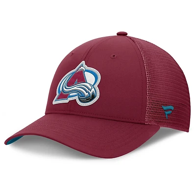 Men's Fanatics Burgundy Colorado Avalanche Authentic Pro Home Ice Trucker Adjustable Hat