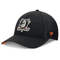 Men's Fanatics Black Anaheim Ducks Authentic Pro Home Ice Trucker Adjustable Hat