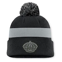 Men's Fanatics Black Los Angeles Kings Authentic Pro Alt Jersey Cuffed Knit Hat with Pom