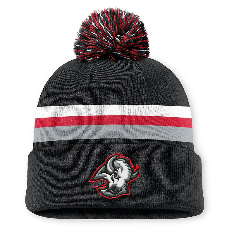 Men's Fanatics Black Buffalo Sabres Authentic Pro Alt Jersey Cuffed Knit Hat with Pom
