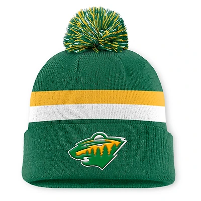 Men's Fanatics  Kelly Green Minnesota Wild  Alternate Authentic Pro Cuffed Pom Knit Hat
