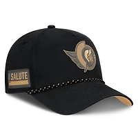 Men's Fanatics  Black Ottawa Senators Military Appreciation Authentic Pro A-Frame Adjustable Hat