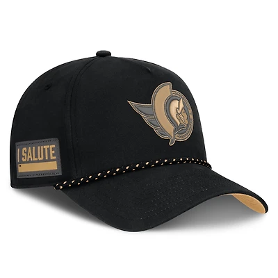 Men's Fanatics  Black Ottawa Senators Military Appreciation Authentic Pro A-Frame Adjustable Hat
