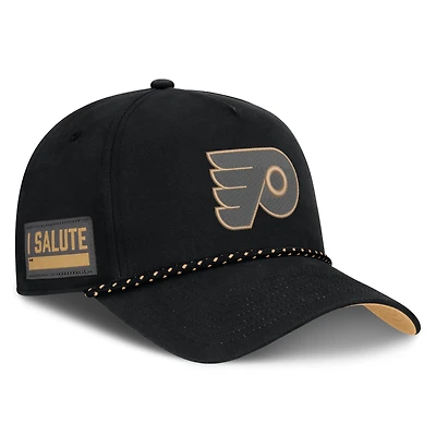 Men's Fanatics  Black Philadelphia Flyers Military Appreciation Authentic Pro A-Frame Adjustable Hat