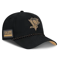 Men's Fanatics  Black Pittsburgh Penguins Military Appreciation Authentic Pro A-Frame Adjustable Hat