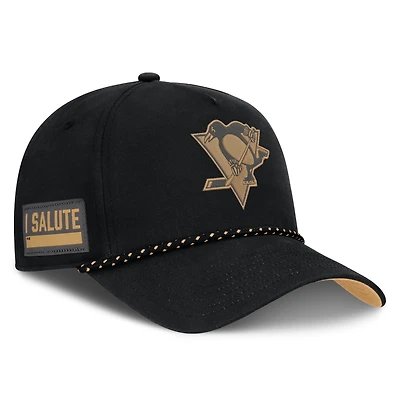 Men's Fanatics  Black Pittsburgh Penguins Military Appreciation Authentic Pro A-Frame Adjustable Hat