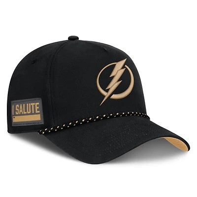 Men's Fanatics  Black Tampa Bay Lightning Military Appreciation Authentic Pro A-Frame Adjustable Hat
