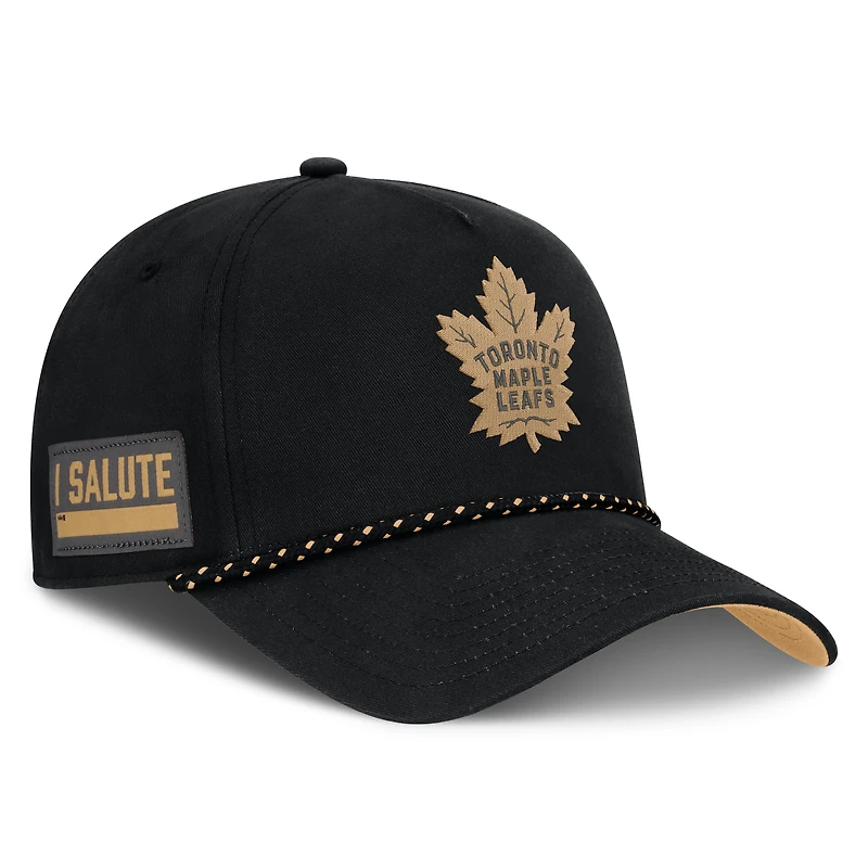 Men's Fanatics  Black Toronto Maple Leafs Military Appreciation Authentic Pro A-Frame Adjustable Hat