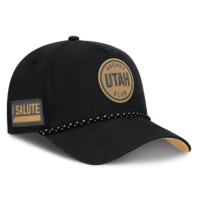 Men's Fanatics  Black Utah Mammoth Military Appreciation Authentic Pro A-Frame Adjustable Hat