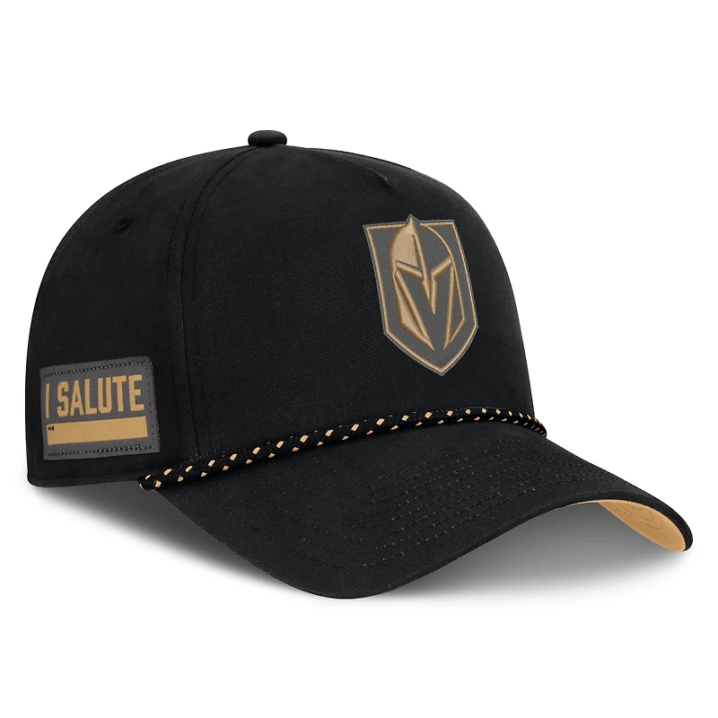 Men's Fanatics  Black Vegas Golden Knights Military Appreciation Authentic Pro A-Frame Adjustable Hat