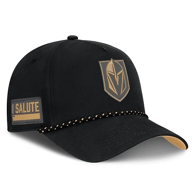 Men's Fanatics  Black Vegas Golden Knights Military Appreciation Authentic Pro A-Frame Adjustable Hat