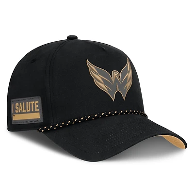 Men's Fanatics  Black Washington Capitals Military Appreciation Authentic Pro A-Frame Adjustable Hat