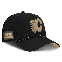 Men's Fanatics  Black Calgary Flames Military Appreciation Authentic Pro A-Frame Adjustable Hat