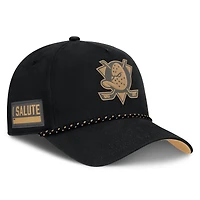 Men's Fanatics  Black Anaheim Ducks Military Appreciation Authentic Pro A-Frame Adjustable Hat