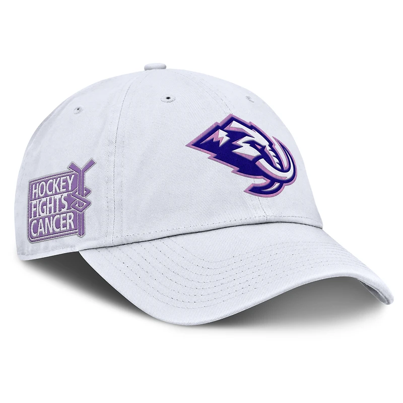 Men's Fanatics  White Utah Mammoth Authentic Pro Hockey Fights Cancer Adjustable Hat