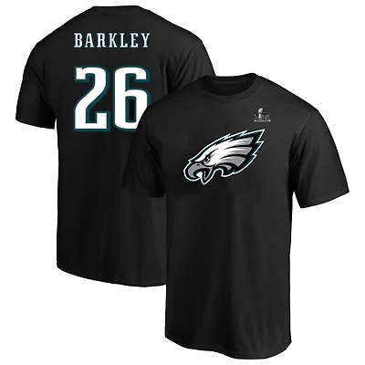 Men's Fanatics Saquon Barkley Black Philadelphia Eagles Super Bowl LIX Big & Tall Player Name & Number T-Shirt