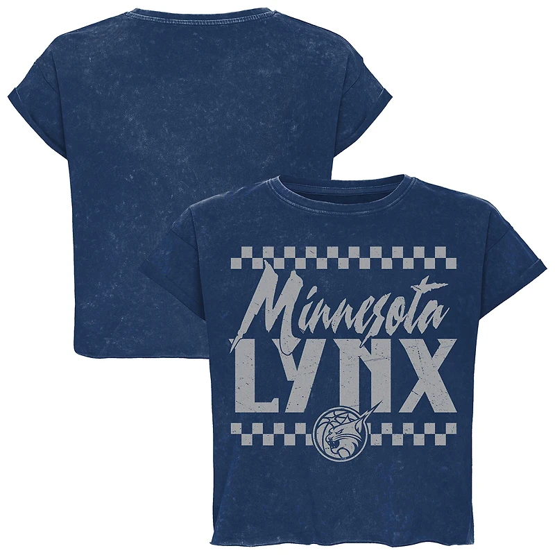 Unisex Sportiqe  Blue Minnesota Lynx Rock & Roll Collection Gwen Mineral Wash Cropped T-Shirt