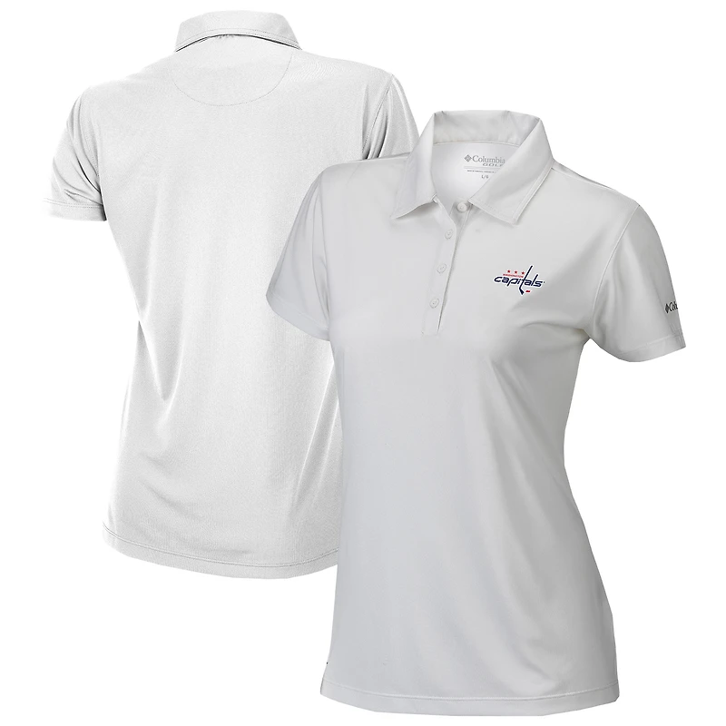 Women's Columbia White Washington Capitals Omni-Wick Birdie Polo