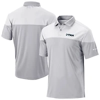 Men's Columbia Gray/White Utah Mammoth Best Ball Omni-Wick Polo